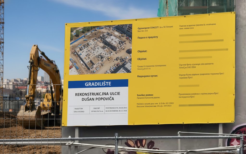 Izrada gradjevinskih tabli za obeležavanje gradilista